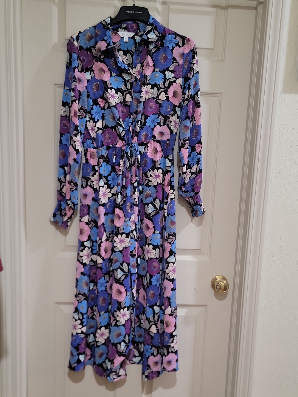 Women's  Floral Shirtdress in Blue & Purple - NICOLE MILLER
